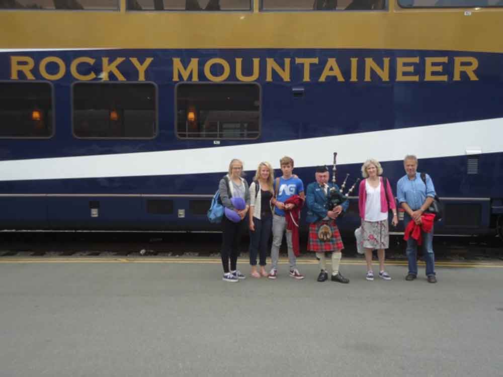 David W Canada Fam 2012, Infront of the rocky mountaineer