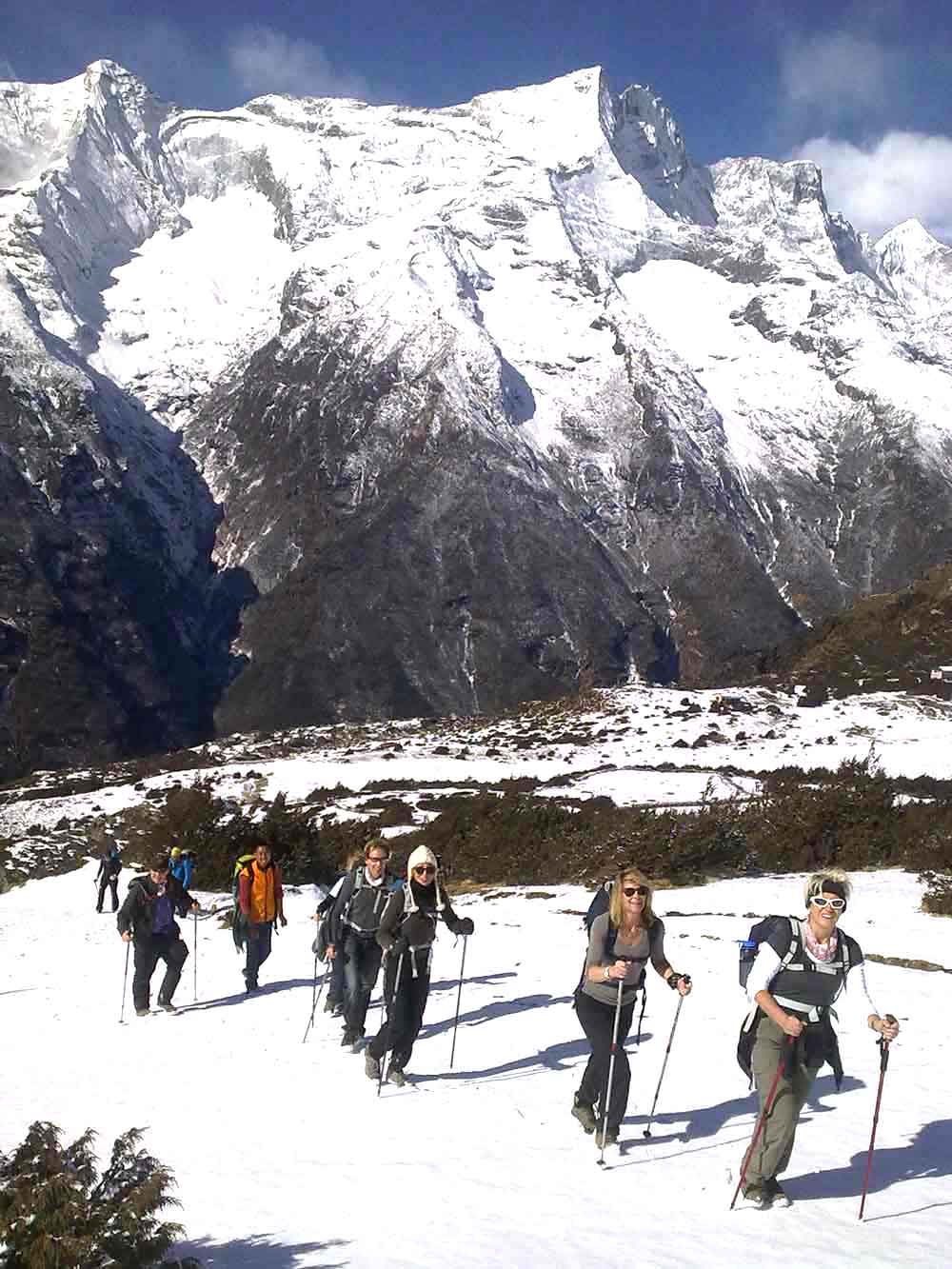 Rowan Nepal Everest Fam 2012, walking through snow