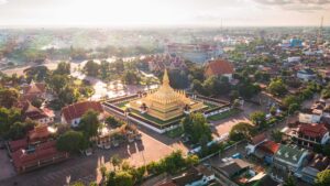 Aerial View of Temple | Luxury Laos Holidays | The Ultimate Travel Company