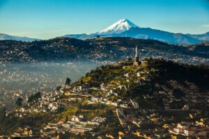 View of El Panecillo in the Centre of Quito with a View of the Avenue of Volcanoes | Luxury Ecuador Holidays | The Ultimate Travel Company