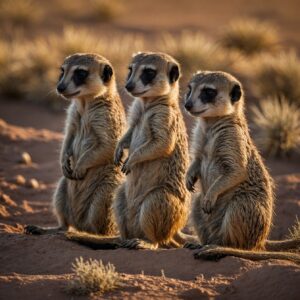 Three Meerkats in the Makgadikgadi Pans | Luxury Botswana Holidays | The Ultimate Travel Company