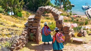 Two Peruvian Quechua Women at Lake Titicaca | Peru Holidays | The Ultimate Travel Company