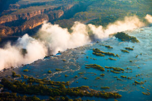 View of Victoria Falls from a Helicopter Ride | Luxury Zambia Holidays | The Ultimate Travel Company
