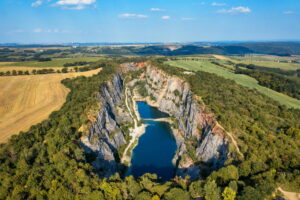 Czech Republic | Aerial shot of the beautiful velka amerika canyon in the czech republic | The Ultimate Travel Company