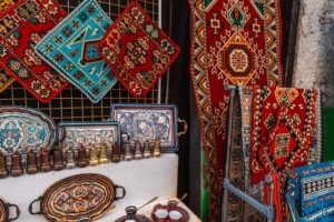 Tapestries at a Market | Luxury Bosnia Herzegovina Holidays | The Ultimate Travel Company