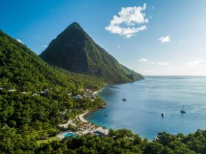 Aerial View of Sugar Beach, a Viceroy Resort in St Lucia | Caribbean Holidays | The Ultimate Travel Company