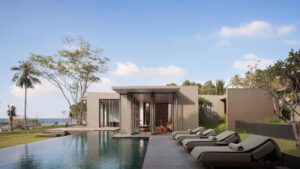 Koh Russey Villas & Resort | Cambodia | The villa bedrrom with pool and chairs | The Ultimate Travel Company