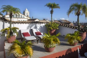 La Villa Bahia in Salvador with a view of it's rooftop