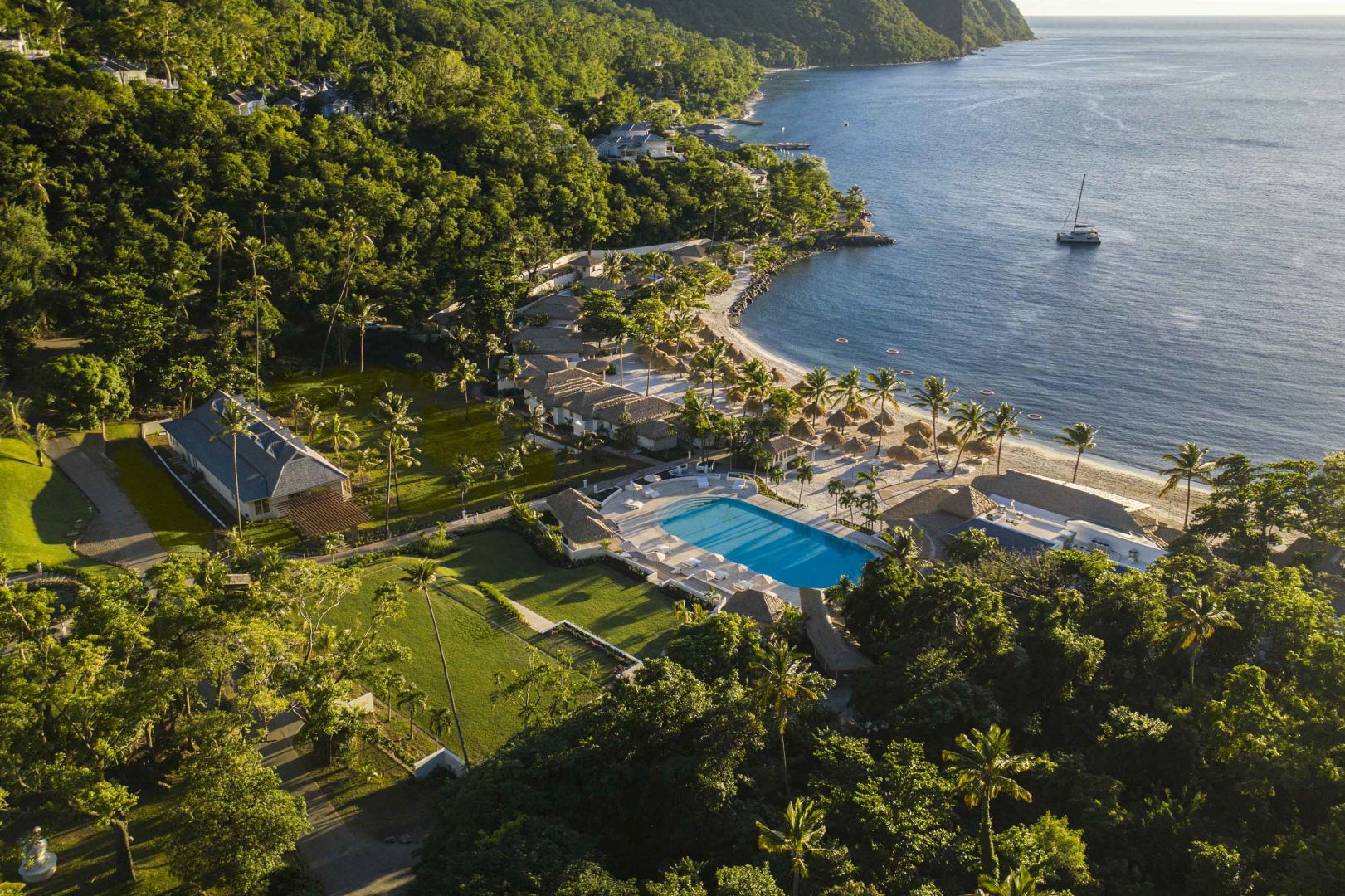 Aerial View of Sugar Beach Resort St Lucia | Caribbean Beach Holidays | The Ultimate Travel Company