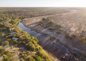 Meno A Kwena, Makgadikgadi Pans | Botswana | aerial view of Meno A Kwena, Makgadikgadi Pans | The Ultimate Travel Company