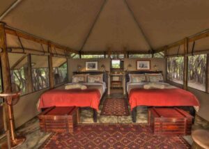 Meno A Kwena, Makgadikgadi Pans | Botswana | twin bedroom | The Ultimate Travel Company