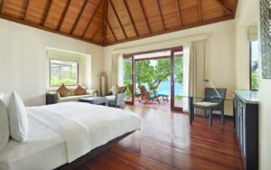 Hilton Seychelles Labriz Resort & Spa, Silhouette Island | Seychelles | Beachfront Villa bedroom | The Ultimate Travel Company