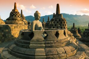 Buddhist Temple of Borobudur at Sunset | Luxury Indonesia Holidays | The Ultimate Travel Company