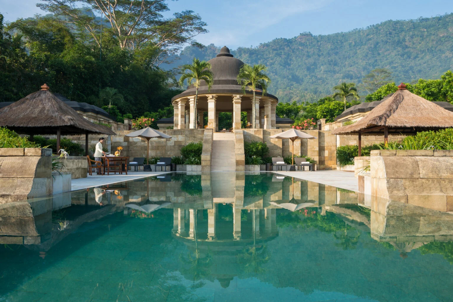 Amanjiwo, Magelang, Java | Indonesia | Amanjiwo pool area | The Ultimate Travel Company