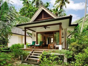 Hilton Seychelles Labriz Resort & Spa, Silhouette Island | Seychelles | The Hilton Garden Villa exterior and garden | The Ultimate Travel Company