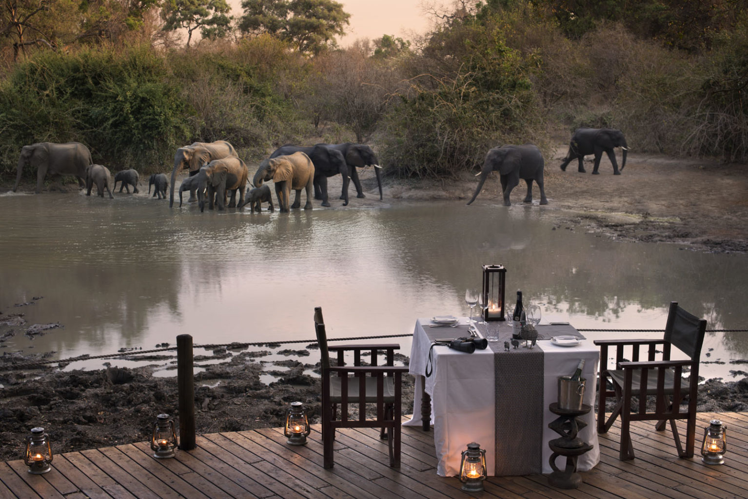 Kanga Camp, Mana Pools National Park | Zimbabwe | Dining area in the front of the Elephants | The Ultimate Travel Company