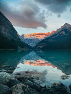 The Sun Setting in Lake Louise | Luxury Canada Holidays | The Ultimate Travel Company