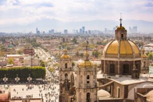 Dome and Bell Tower of the Basilica of Our Lady of Guadalupe in Mexico City | Luxury Mexico Holidays | The Ultimate Travel Company