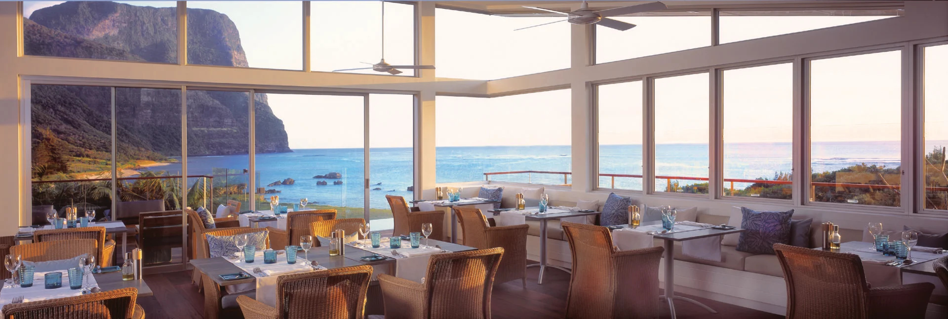 Capella Lodge, Lord Howe Island | Australia | Hotel's dining area with ocean view | The Ultimate Travel Company
