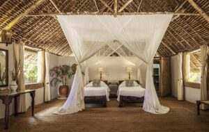 Twin Bedroom at Manda Bay | Luxury Kenya Holidays | The Ultimate Travel Company