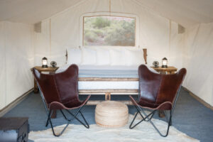 Zion Under Canvas | Utah | US | leather chair | The Ultimate Travel Company