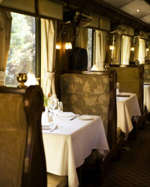 Restaurant on the Belmond Train Hiram Bingham Train to Macchu Picchu | Peru | The Ultimate Travel Company