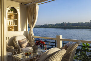 Overlooking the Nile on the Dahabiya Hadeel, a Nile Cruise | Luxury Egypt Holidays | The Ultimate Travel Company