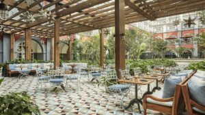 Dining Area in the Courtyard of the Four Seasons Mexico City | Luxury Mexico Holidays | The Ultimate Travel Company