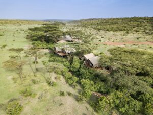 Mara Nyika, Masai Mara | Kenya | aerial view of Sarara Camp, Namunyak | The Ultimate Travel Company