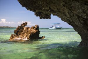 Boat in the Turquoise Waters of the Kenyan Coast at Kinondo Kwetu | Luxury Kenya Holidays | The Ultimate Travel Company