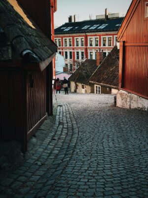 Red And White Concrete Houses in Oslo | Luxury Norway Holidays | The Ultimate Travel Company