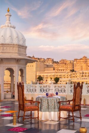 Rooftop Dining at Taj Lake Palace on Lake Pichola in Udaipur | Luxury India Holidays | The Ultimate Travel Company
