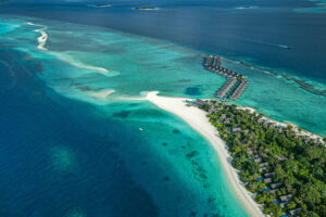 Aerial Four Seasons Resort Maldvies at Landaa Giravaaru