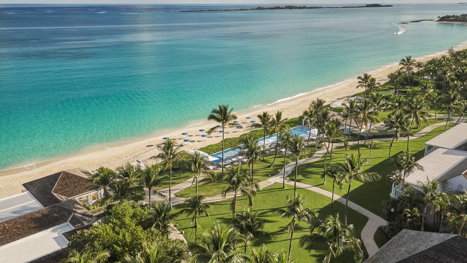 The Ocean Club, A Four Seasons Resort | Bahamas | aerial view of the Ocean Club | Ultimate Travel Company