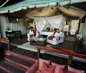 Chiawa Camp, Lower Zambezi National Park | Zambia | living room | The Ultimate Travel Company