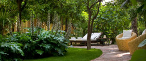 Les Jardins De La Medina, Marrakech | Morocco | living area in the garden | The Ultimate Travel Company