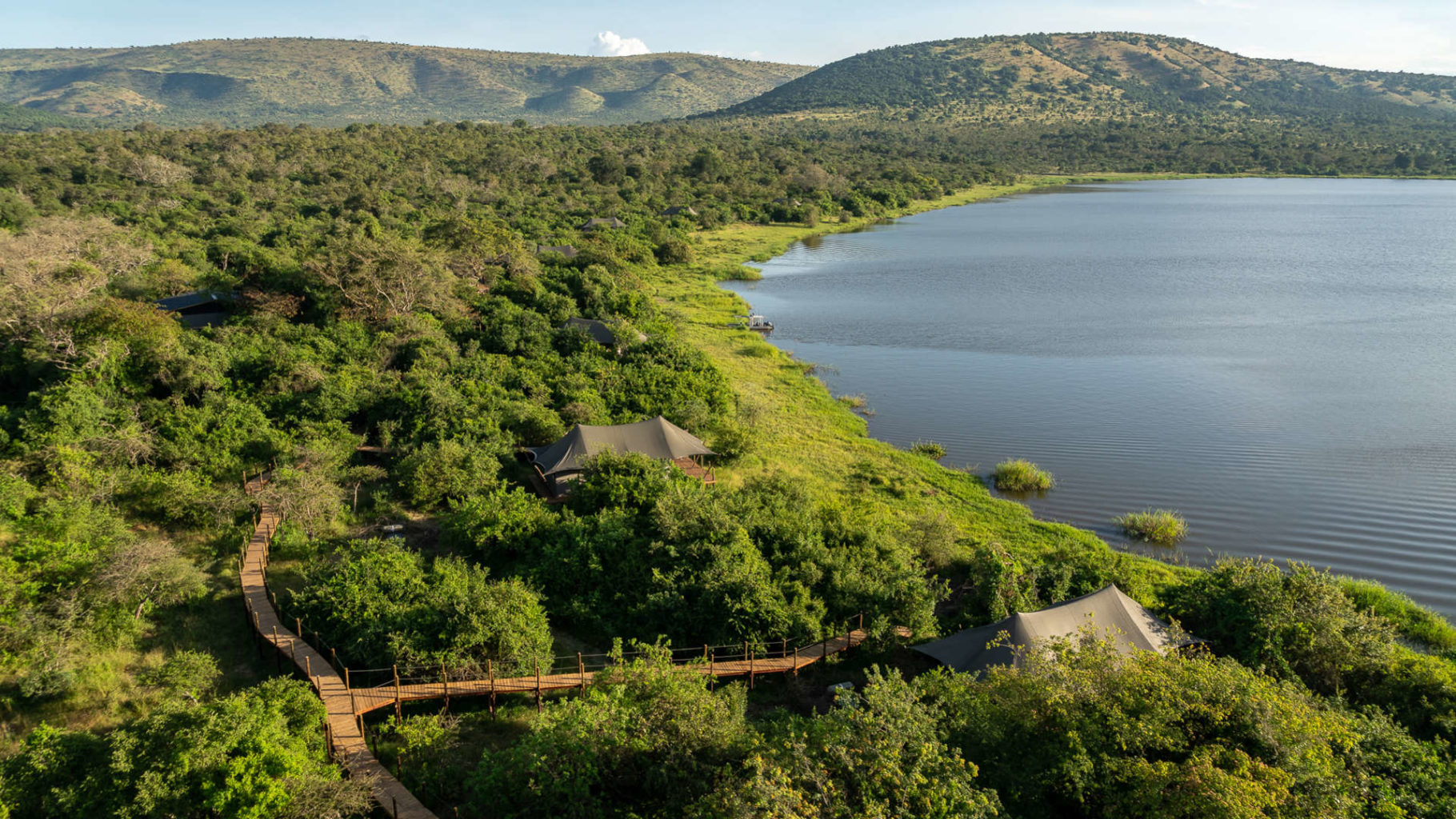 Magashi Camp, Akagera National Park | Rwanda | aerial view of Magashi Camp | Ultimate Travel Company