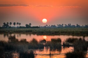 View of Sun Setting From Zarafa Camp | Botswana Safaris | Botswana Holidays | The Ultimate Travel Company