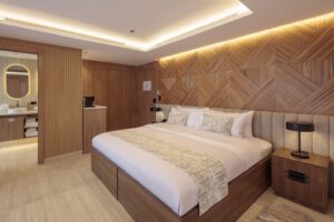 King Suite Bedroom Aboard the Hermes Galapagos Mega Catamaran Cruise | Luxury Galapagos Islands Holidays | The Ultimate Travel Company