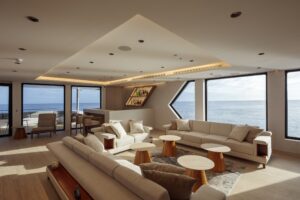 Main Lounge aboard the Hermes Galapagos Mega Catamaran Cruise | Luxury Galapagos Islands Holidays | The Ultimate Travel Company