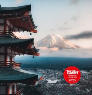Japan with Mount Fuji in the distance