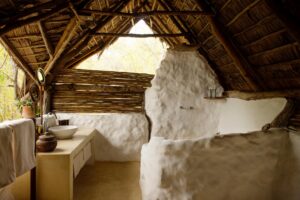 Bathroom at Sand Rivers Camp in Nyerere National Park (previously Selous Game Reserve) | Tanzania Safaris | The Ultimate Travel Company