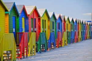 Coloured Beach Huts in Muizenberg, Cape Town | Luxury South Africa Holidays | The Ultimate Travel Company