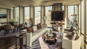 Living Area in a Bedroom at The Four Seasons Hotel Seoul | Luxury South Korea Holidays | The Ultimate Travel Company