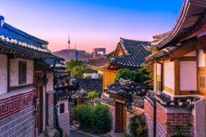 Bukchon Hanok Village with View of Namsan Tower in Seoul | Luxury South Korea Holidays | The Ultimate Travel Company