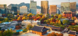 View of Deoksugung Royal Palace , Seoul City Hall and Seoul's Cityscape in Autumn, Seoul | Luxury South Korea Holidays | The Ultimate Travel Company