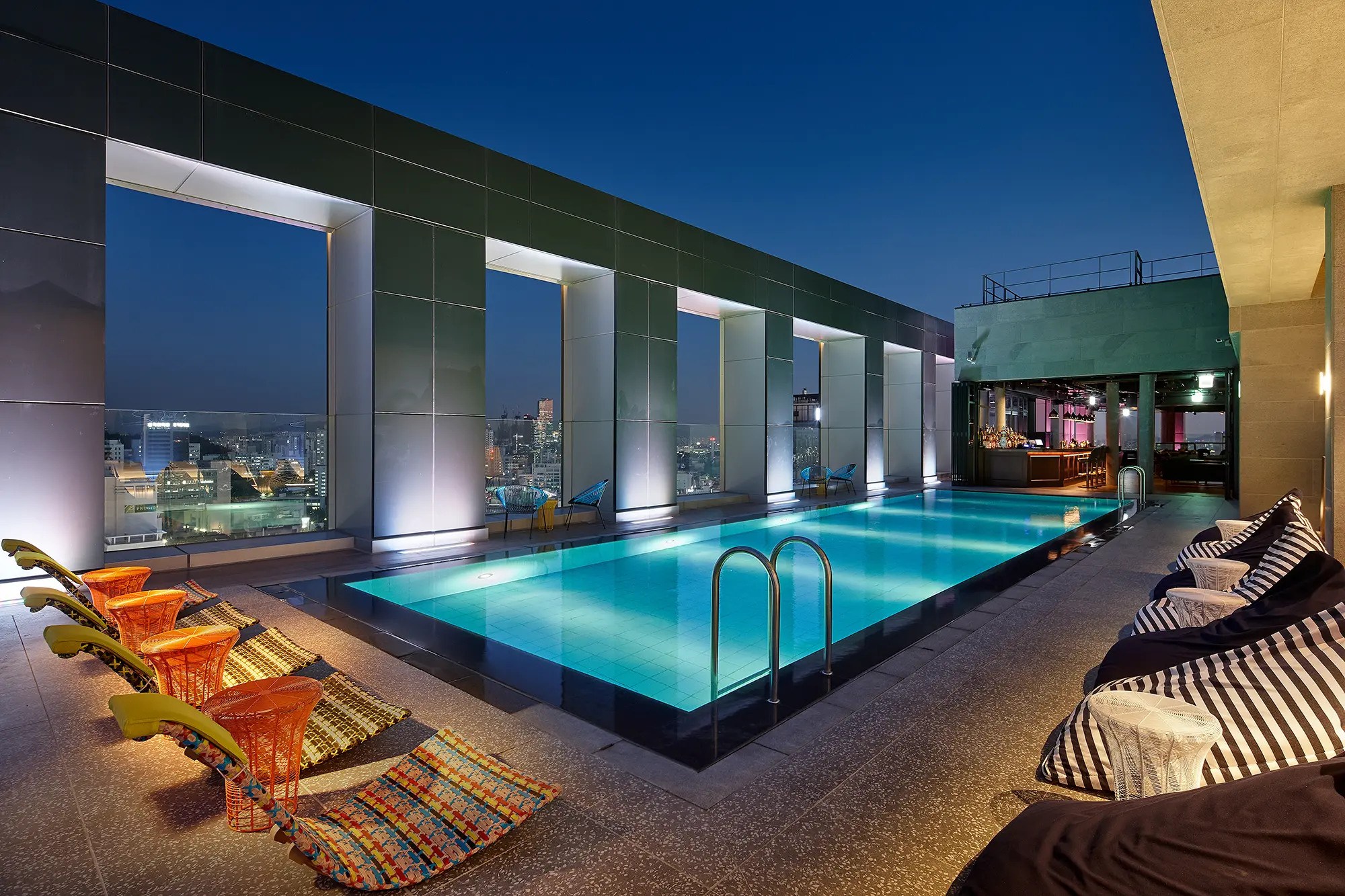 Rooftop Pool at L7 Hongdae by Lotte in Seoul | Luxury South Korea Holidays | The Ultimate Travel Company