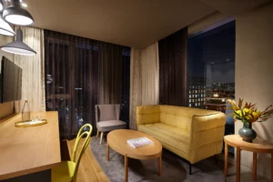 Lounge in a Studio Suite at L7 Hongdae by Lotte in Seoul | Luxury South Korea Holidays | The Ultimate Travel Company