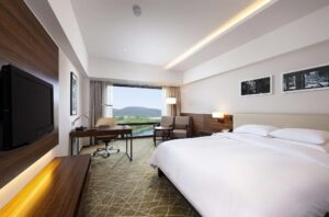 Bedroom at The Hilton Hotel in Gyeongju | Luxury South Korea Holidays | The Ultimate Travel Company