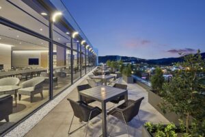 Outdoor Dining Area at the Hilton Hotel in Gyeongju | Luxury South Korea Holidays | The Ultimate Travel Company